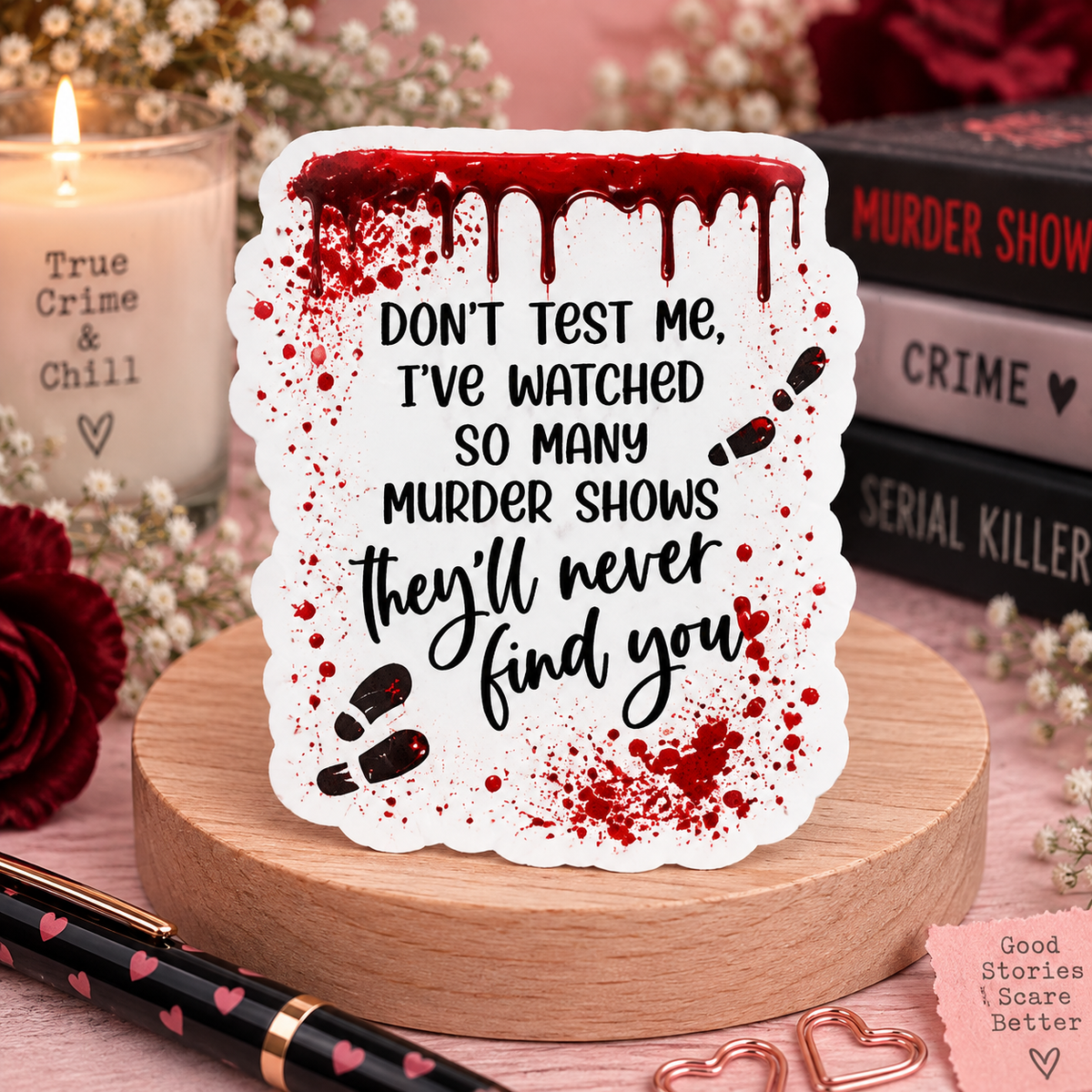 Crime Sticker, Crime Fan, True crime, dark humor true crime sticker