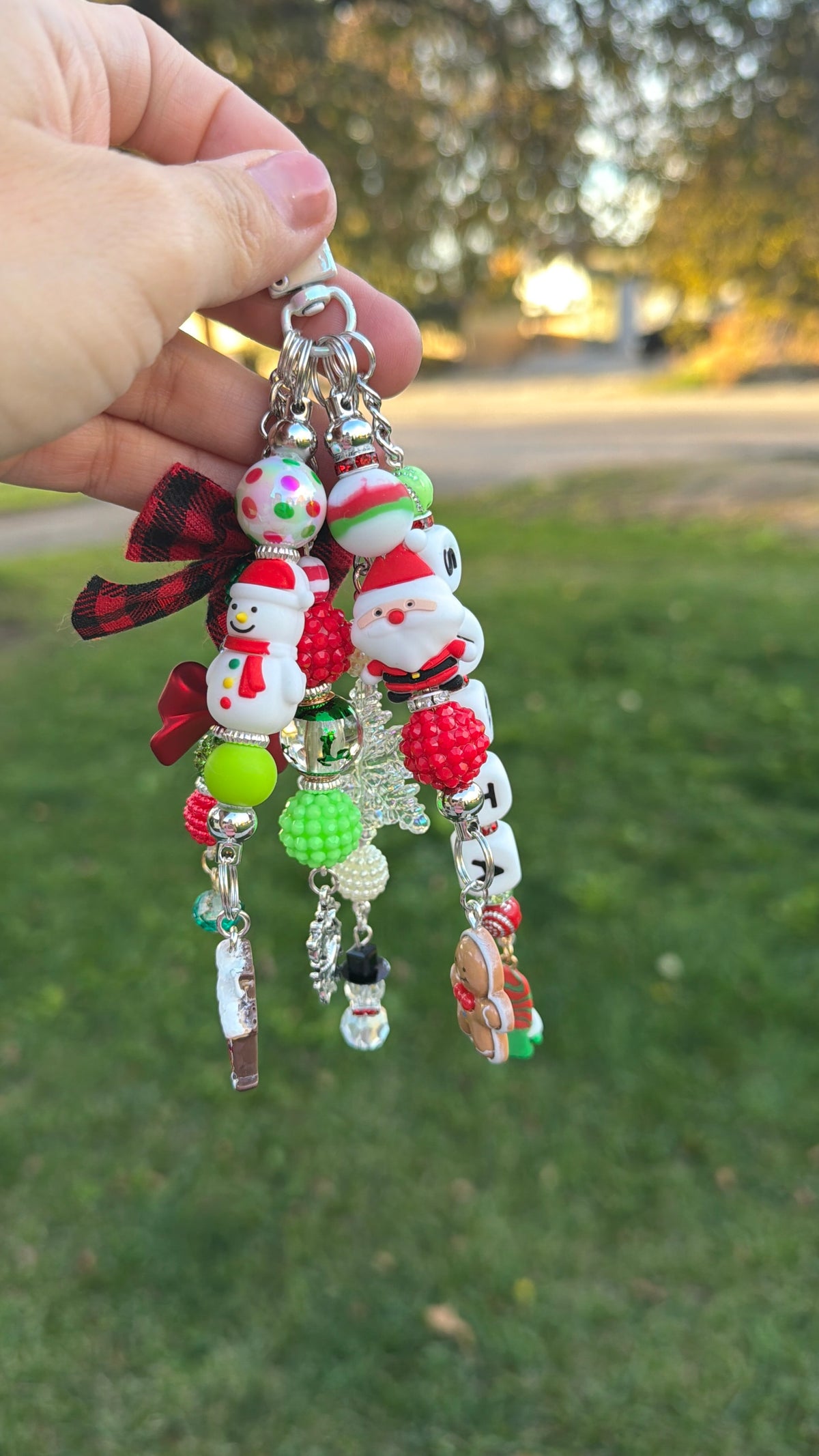 Super Cute Handmade Christmas Purse Charm / Keychain / Mirror Charm