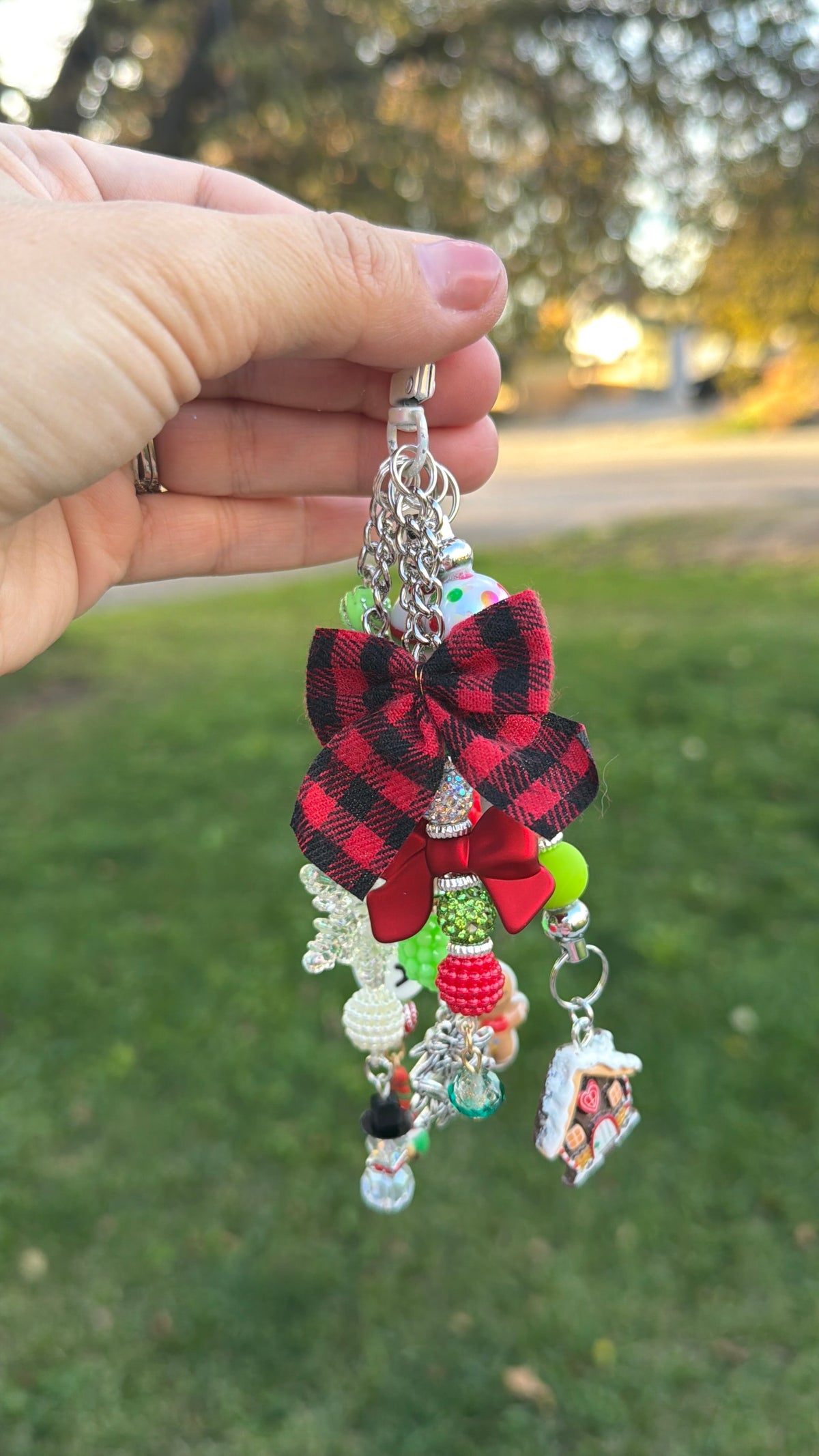 Super Cute Handmade Christmas Purse Charm / Keychain / Mirror Charm