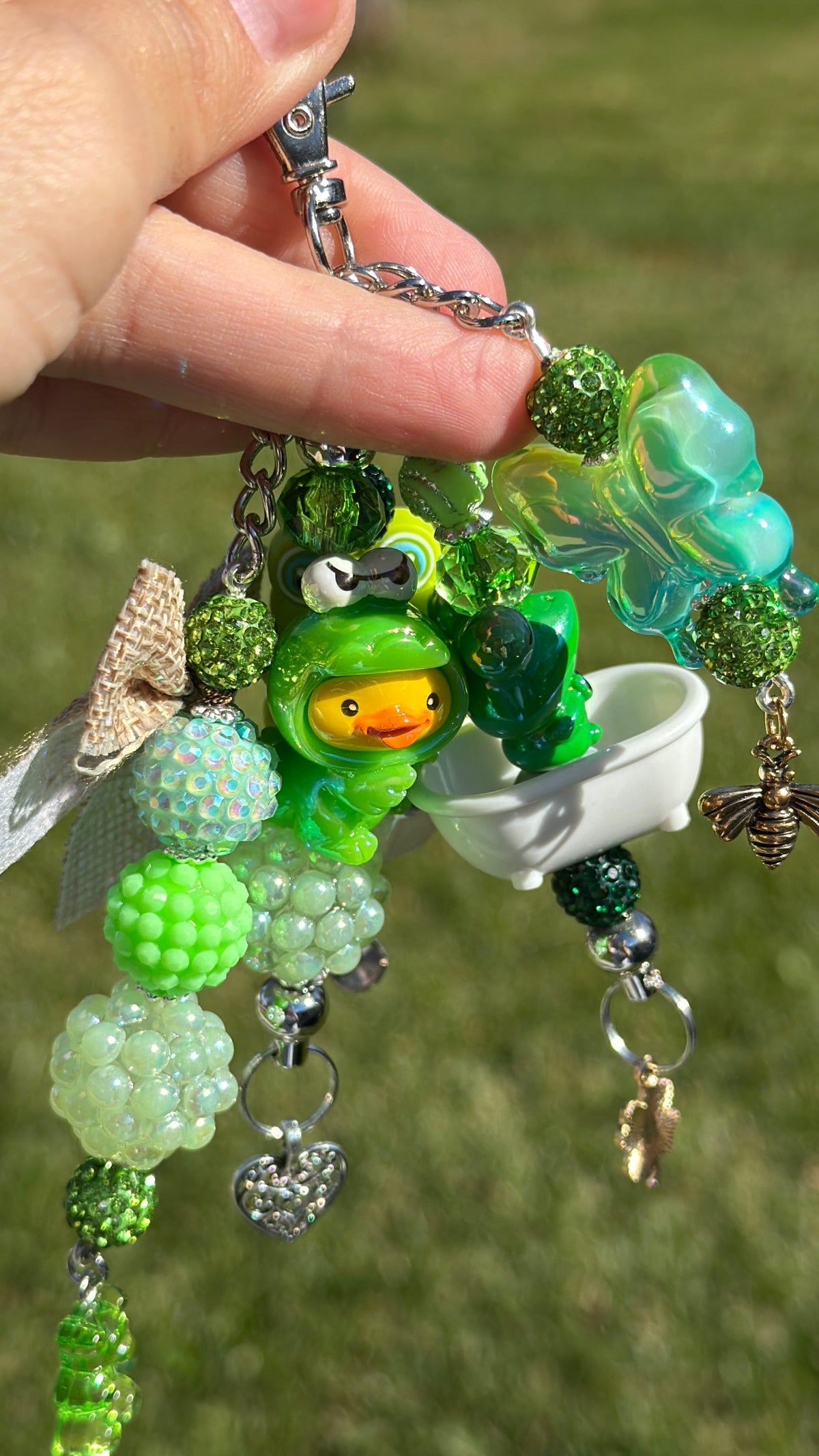 Cute Handmade Frog Bag Charm | Adorable Keychain for Bags