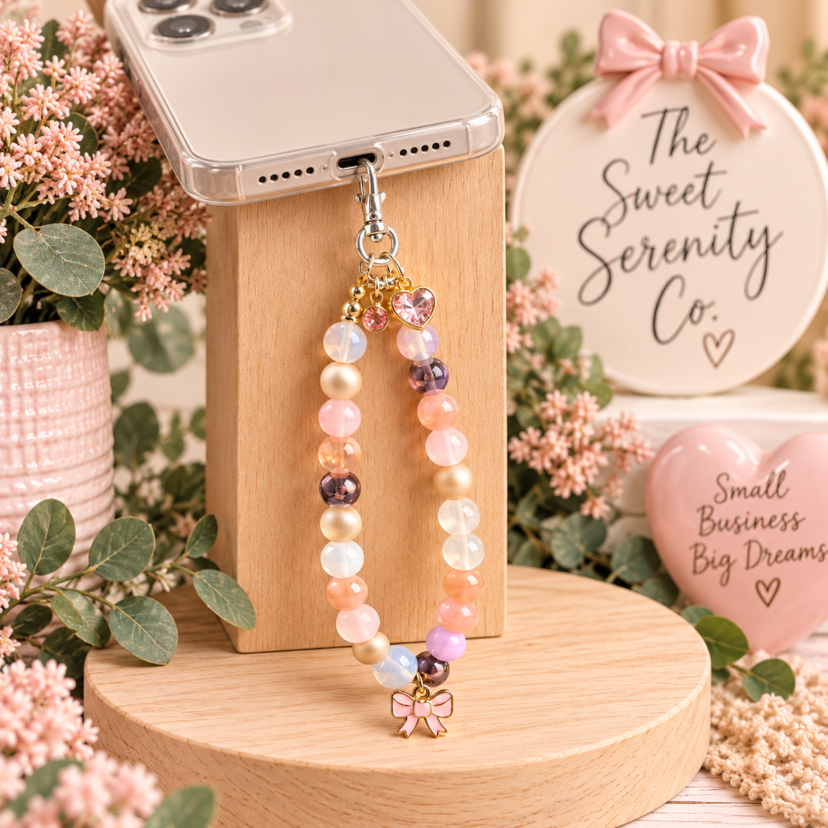 Glass Bead Phone Charm - Handmade, Perfect Gift for Anyone