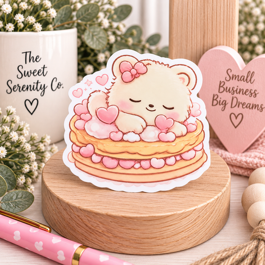 Cute Teddy Bear Handmade Sticker for Journals | Adorable Journal Stickers