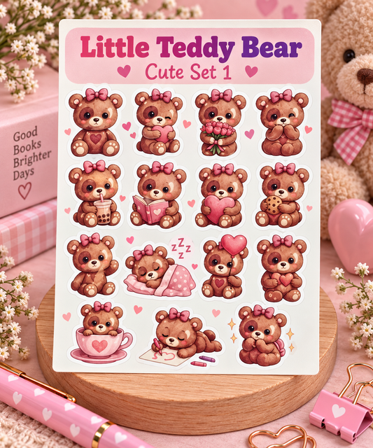 Little Teddy Bear Sticker Sheet