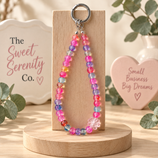 Beaded Charm Keychain, Bridesmaid Gift, Custom Phone Charm, Cottage Core Beads, Cute Bag Charm, Christmas Gift, Beaded Jewelry, Beaded Beads