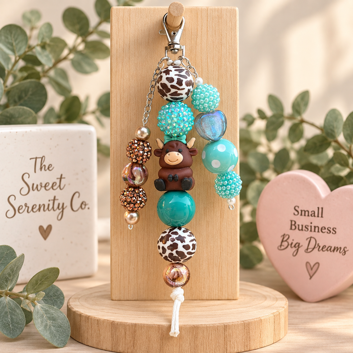 Handcrafted Highland Cow Beaded Keychain, Bag Charm, Phone Accessory, Colorful Beaded Keyring, Handmade Kids Gift, Whimsical Animal Jewelry