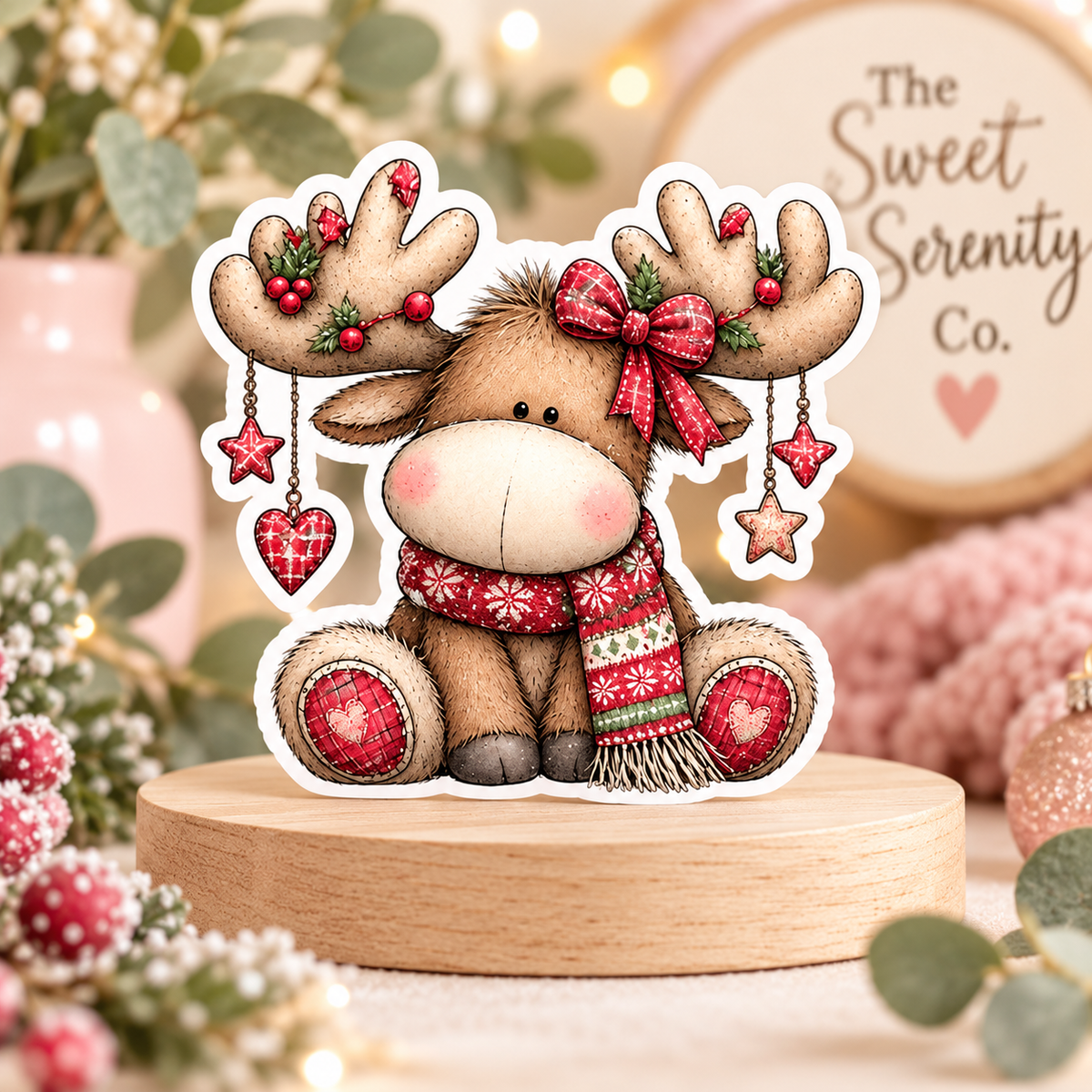 Moose Christmas Sticker