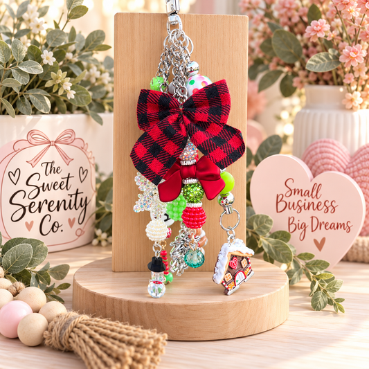 Super Cute Handmade Christmas Purse Charm / Keychain / Mirror Charm