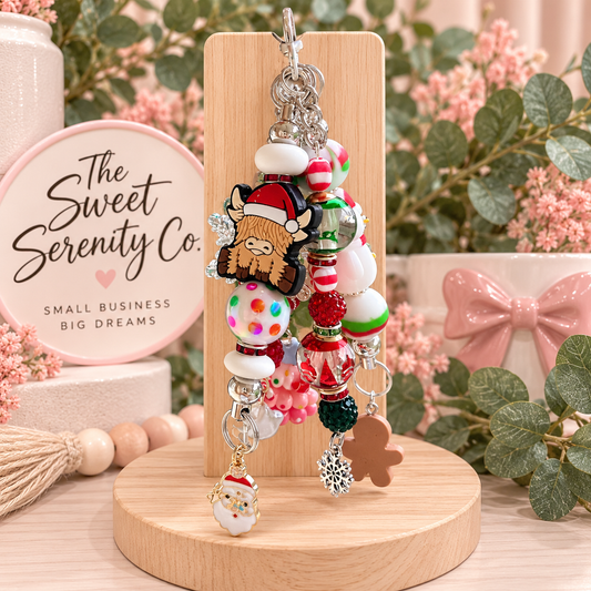 Handmade Snowman Purse Charm & Mirror Charm - Winter Accessory