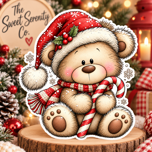 Festive Teddy Bear Sticker