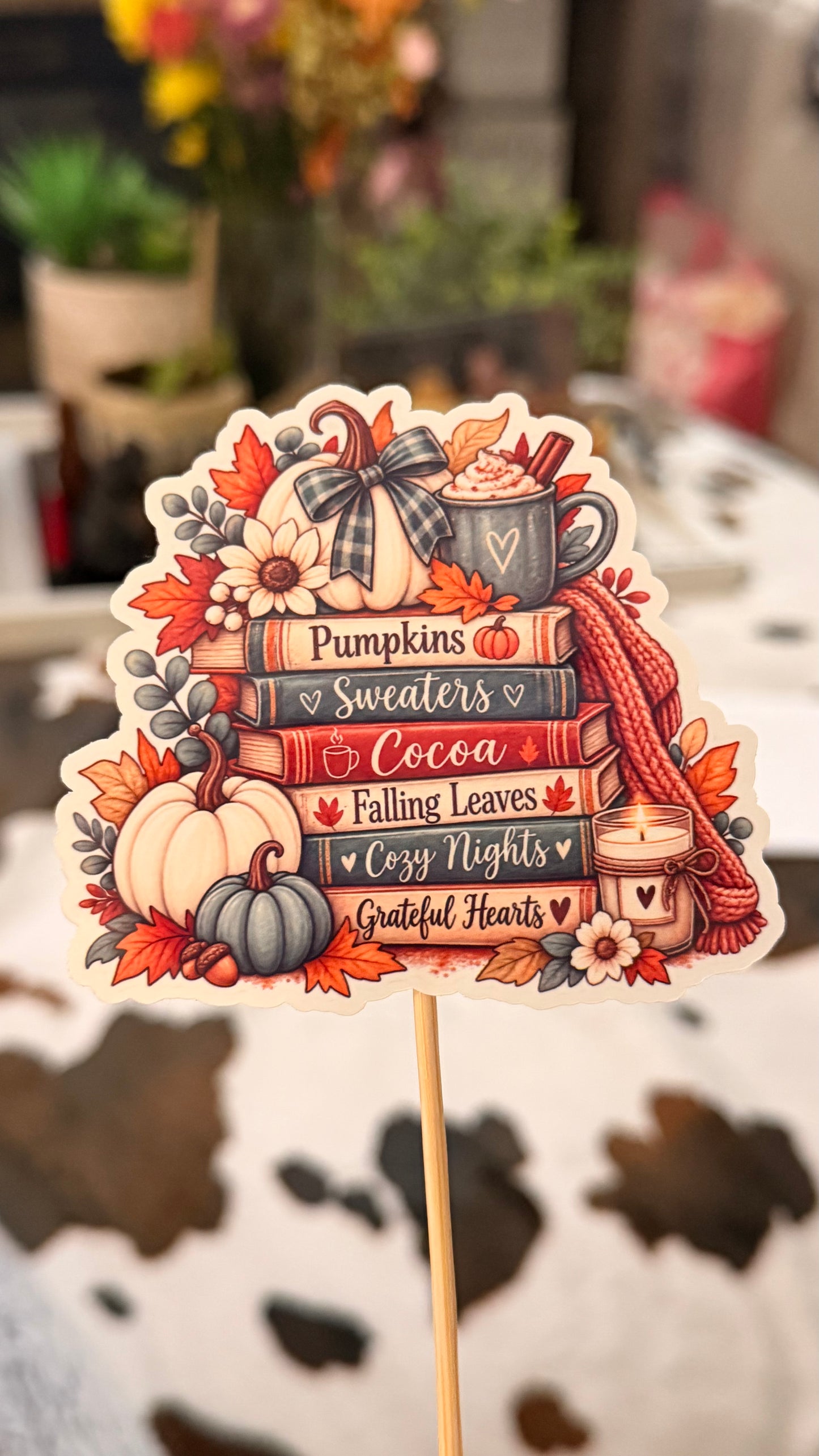 Book Stack fall vibes sticker