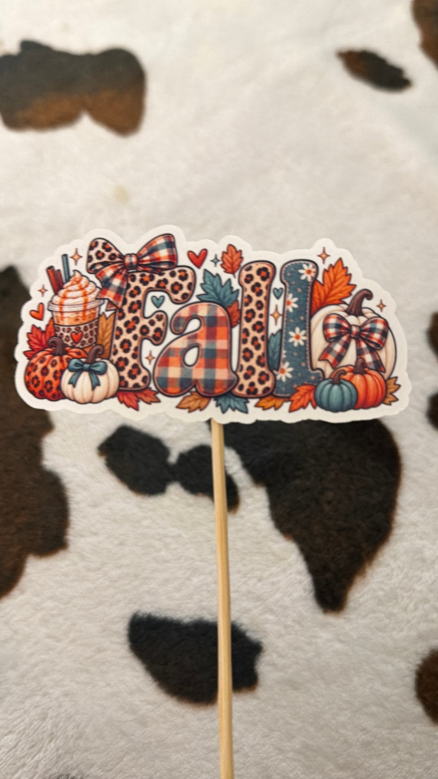 Fall Vibes Sticker, autumn leaves and pumpkins, seasonal sticker for scrapbooking, planner decor, fall-themed craft supplies