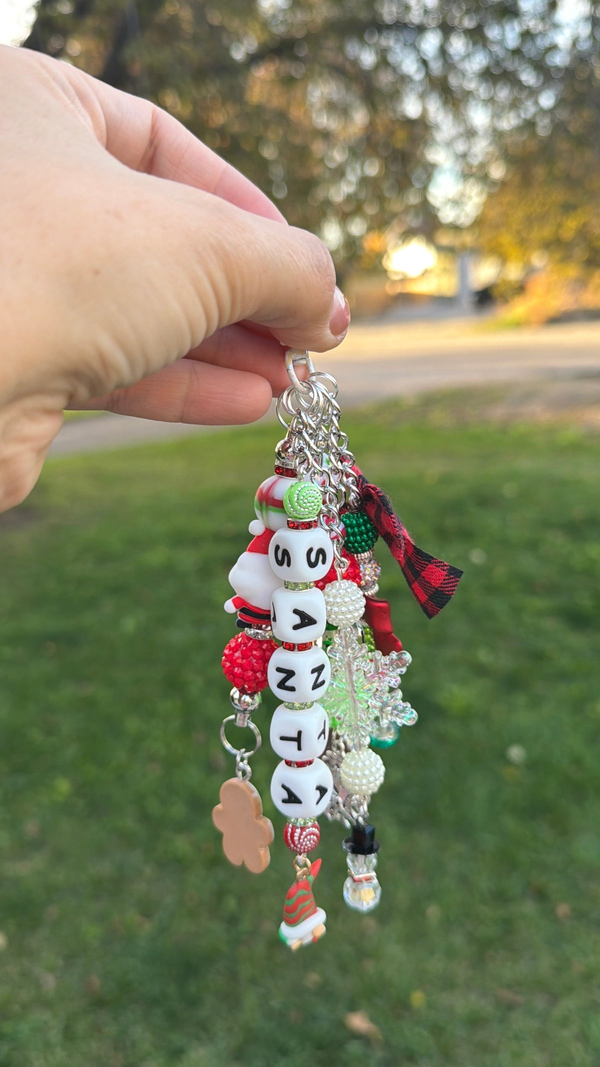 Super Cute Handmade Christmas Purse Charm / Keychain / Mirror Charm
