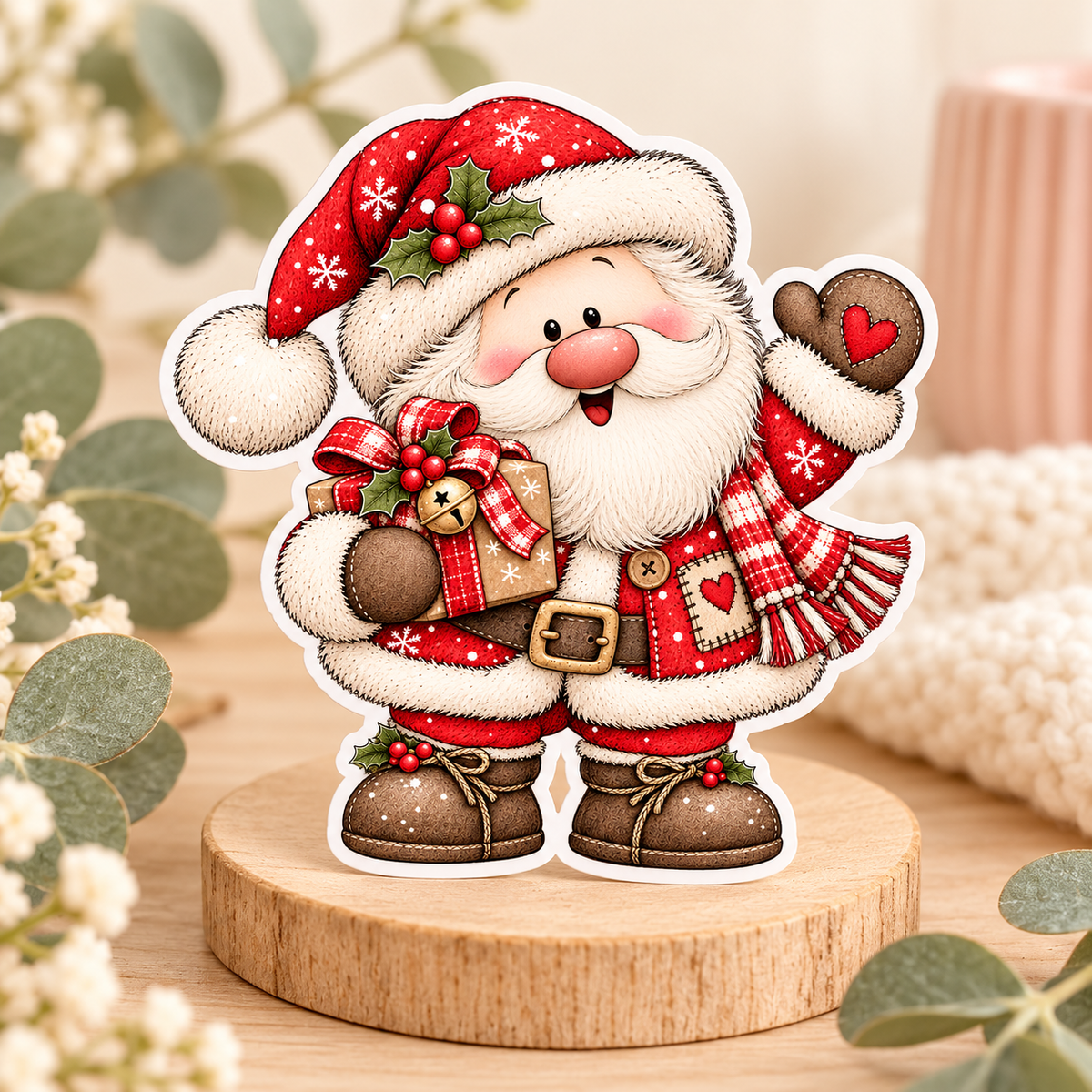 Santa Rustic Sticker