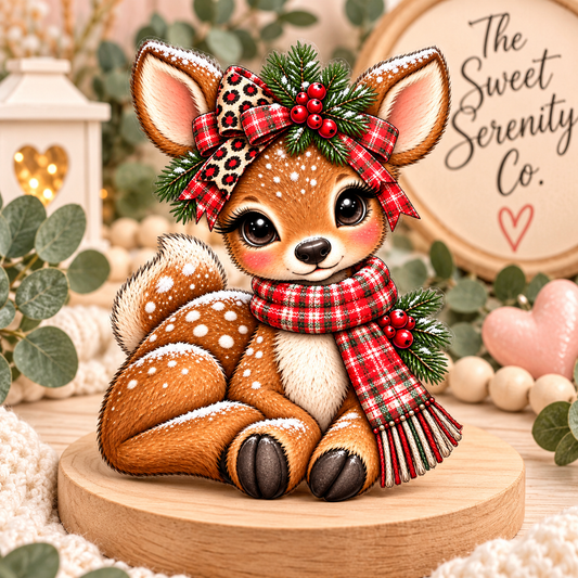 Snowy Christmas Fawn Sticker