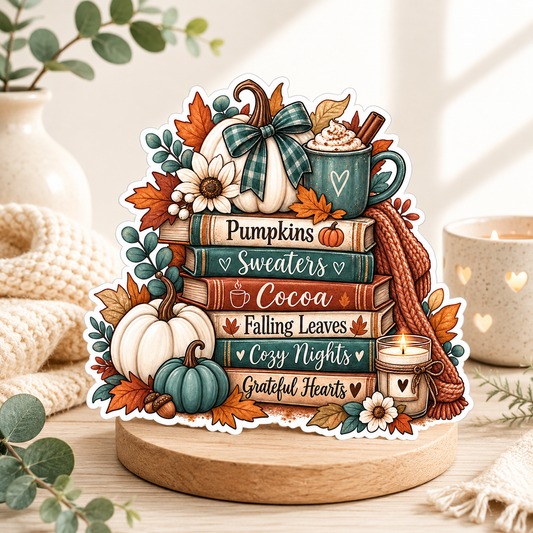 Book Stack fall vibes sticker