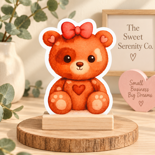 Hand Drawn Teddy Bear Sticker, Whimsical Vintage sticker, Cute Teddybear Stickers for Journals, Water Bottles & Laptop Accessories
