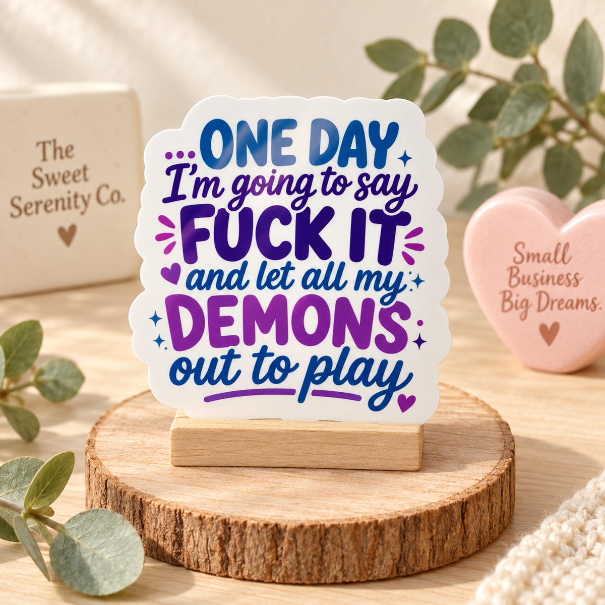 Funny Sarcastic Sticker | Dark Humor Aesthetic Decal with Quotes for Laptop Water Bottle Kindle Journal Planner ,Book Lovers, Moms